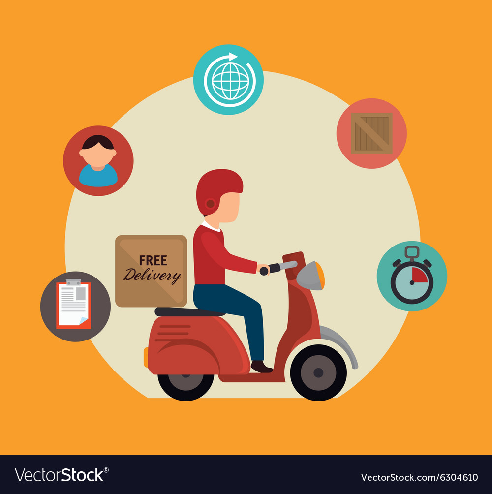 Free delivery and shipping Royalty Free Vector Image