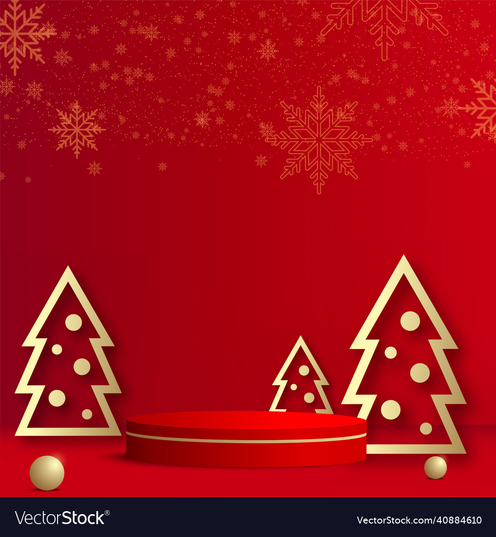 Happy new year background with red podium