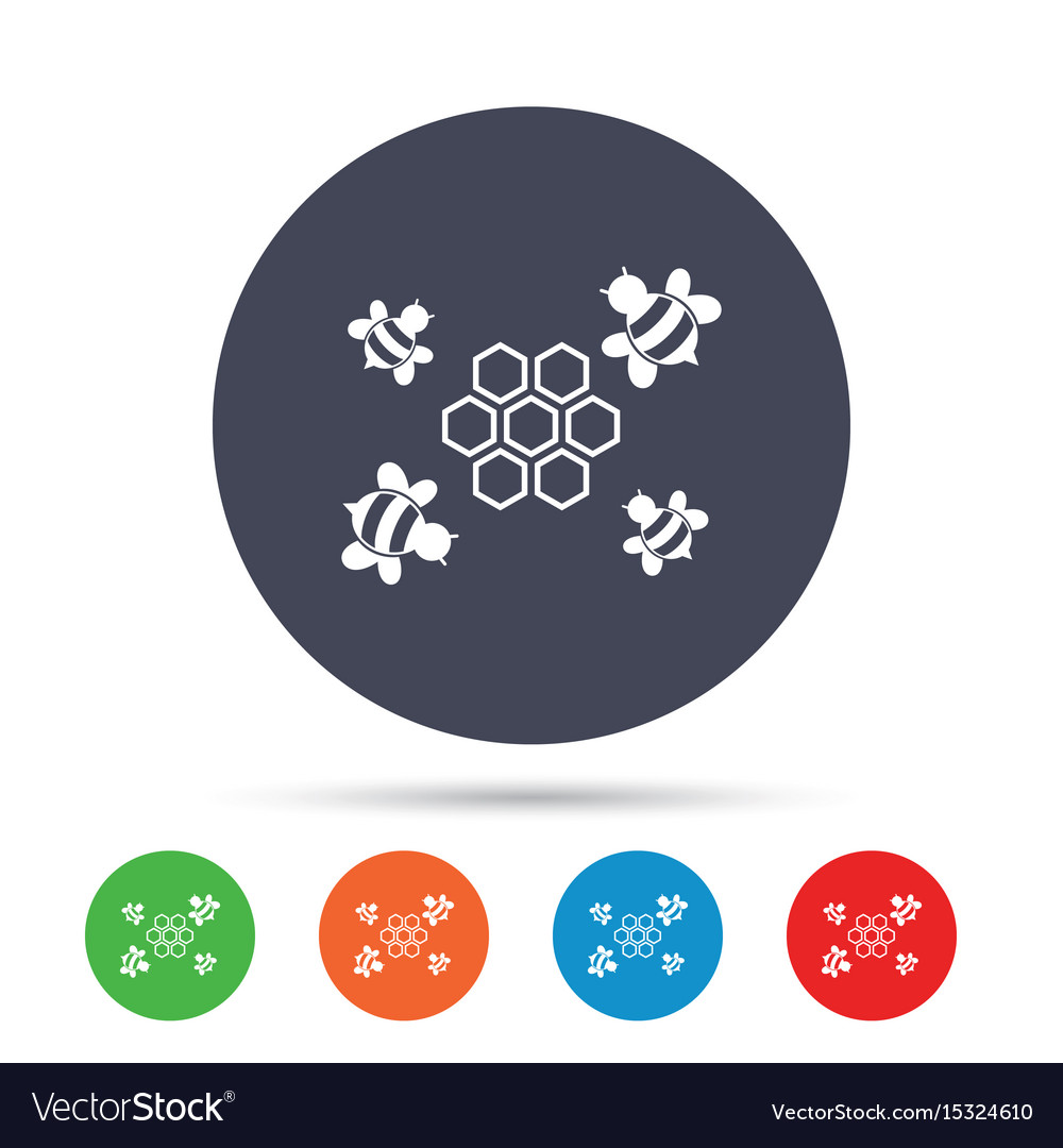 Honeycomb sign icon honey cells symbol