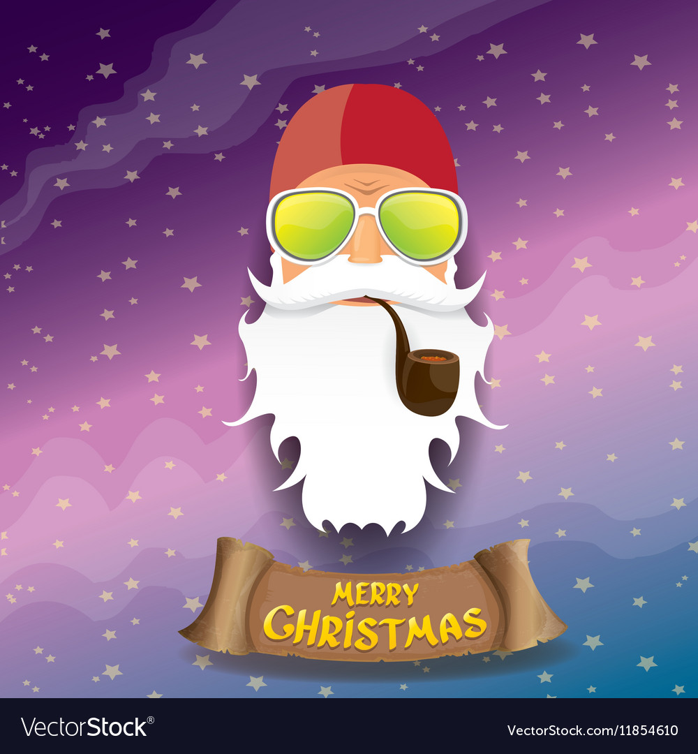 Rock n roll cartoon funky santa claus icon