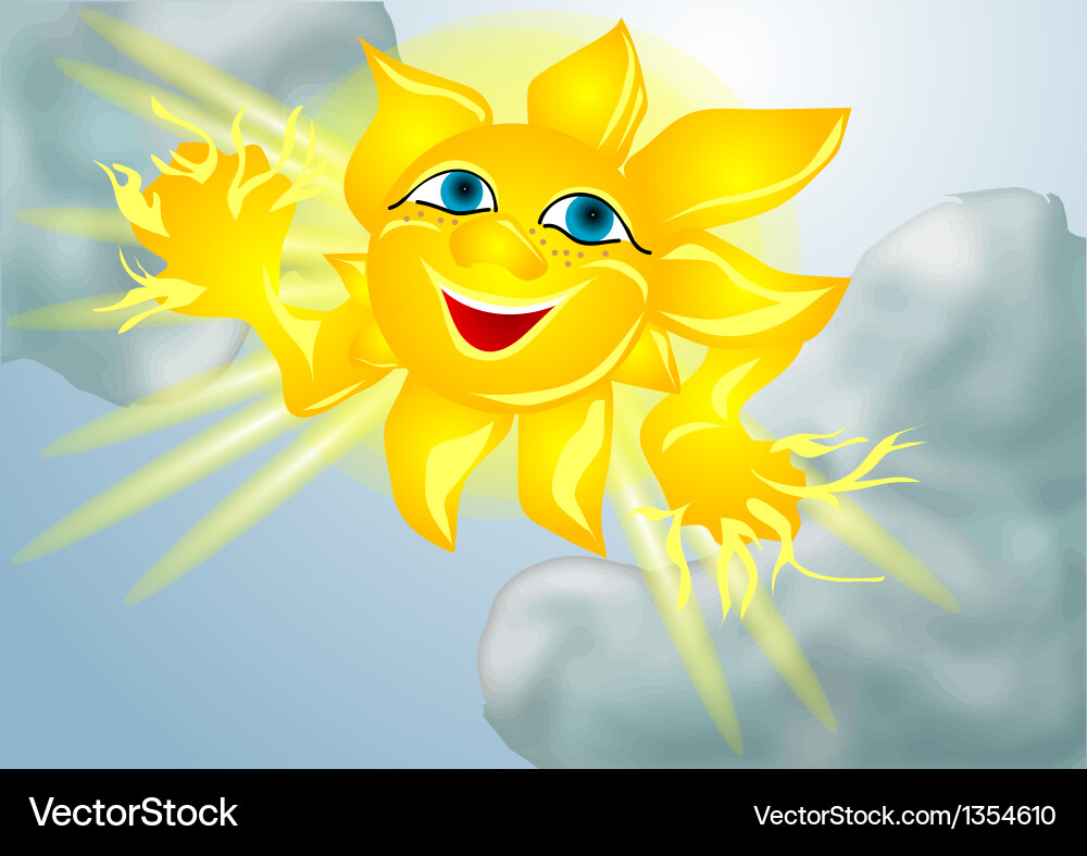 Sun and clouds Royalty Free Vector Image - VectorStock