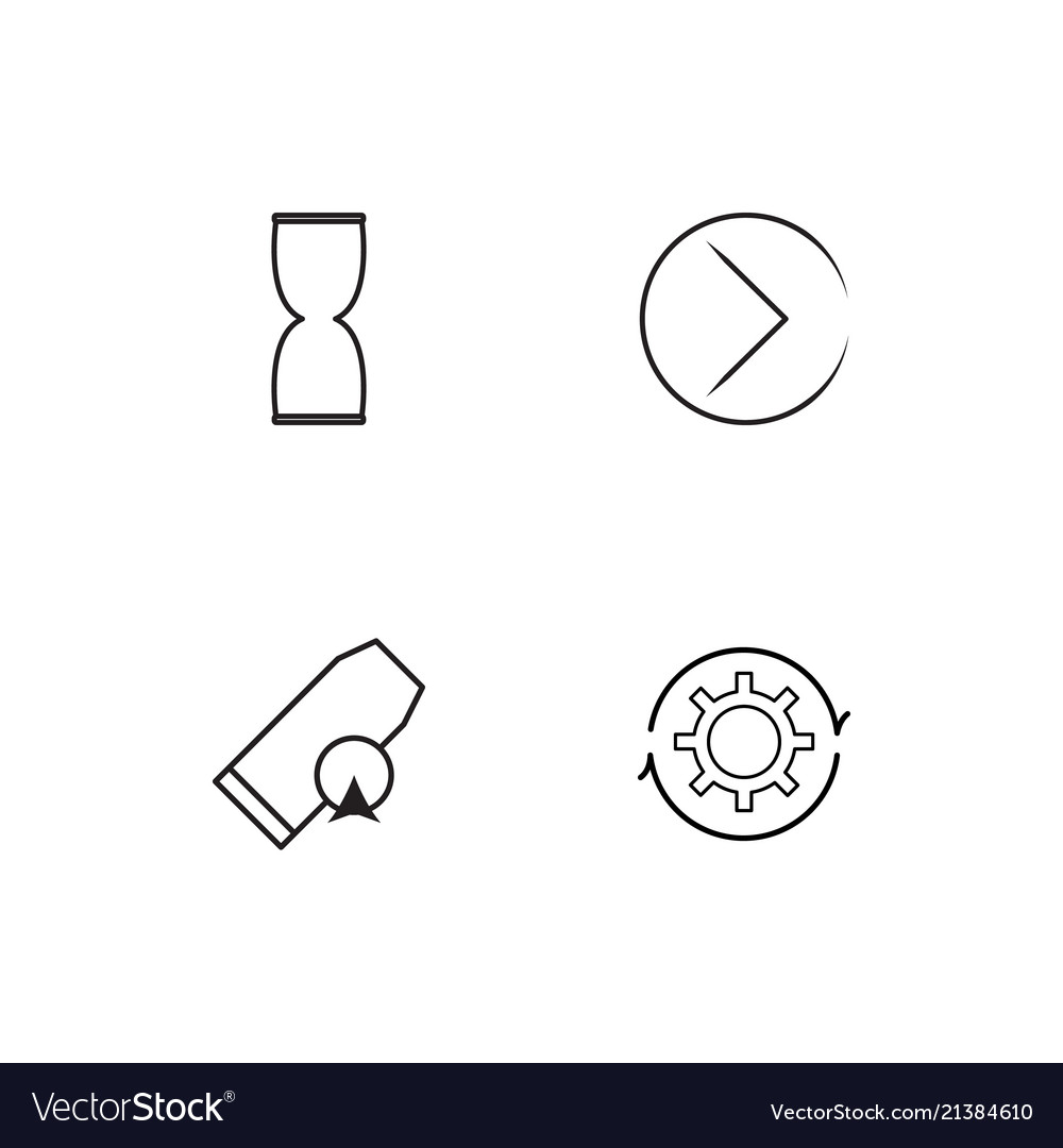 Time linear icons set simple outline