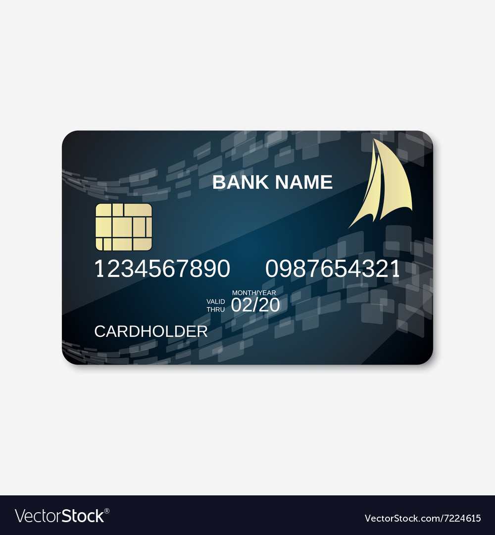 Bank card design template Royalty Free Vector Image