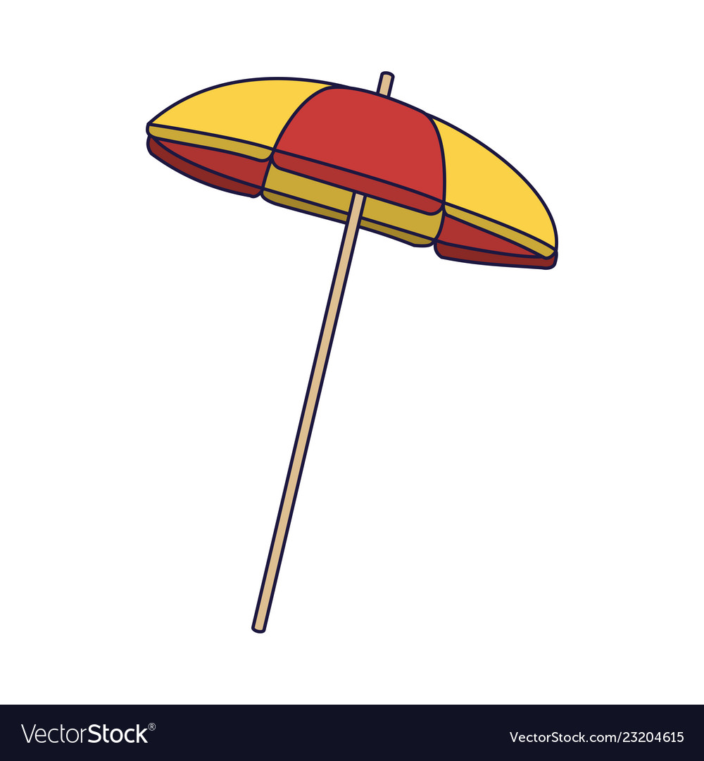 Beach striped umbrella