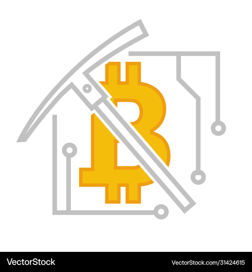 Bitcoin currency virtual financial system Vector Image