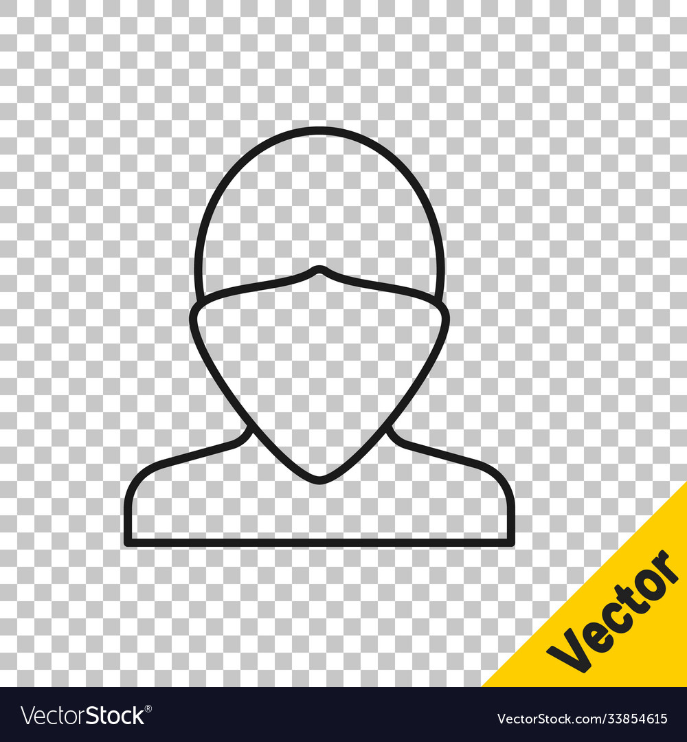 Black line vandal icon isolated on transparent Vector Image