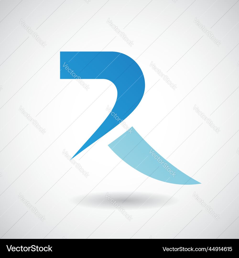 Blue and light sharp and spiky letter r Royalty Free Vector