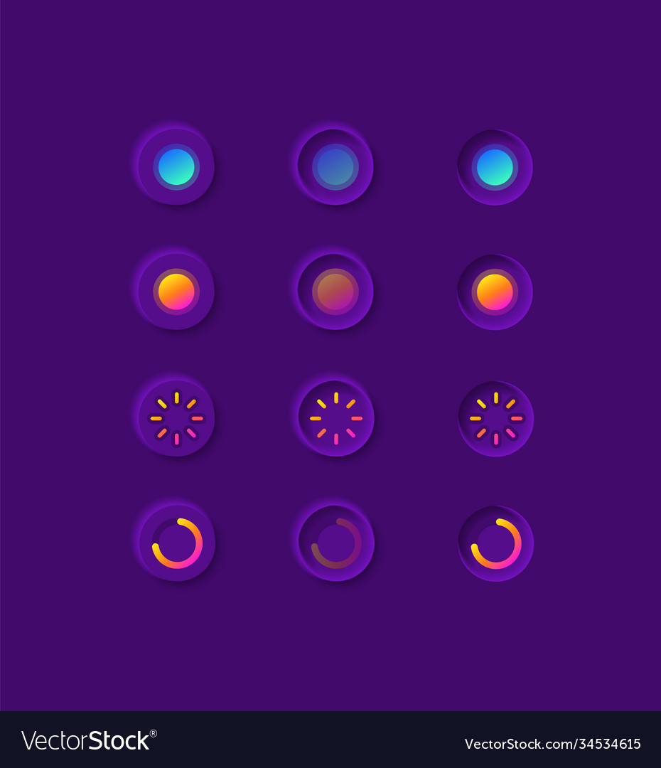 Button options for media ui elements kit vector image Button options for media ui elements kit