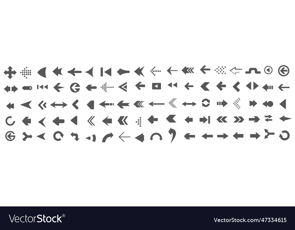 Collection Of Arrows In Grey Royalty Free Vector Image