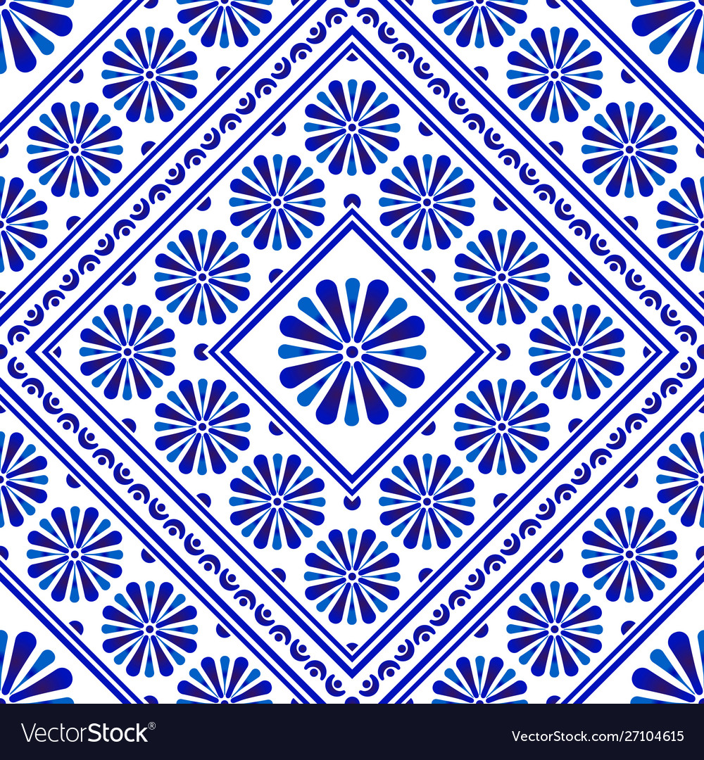 Decorative flower tile pattern