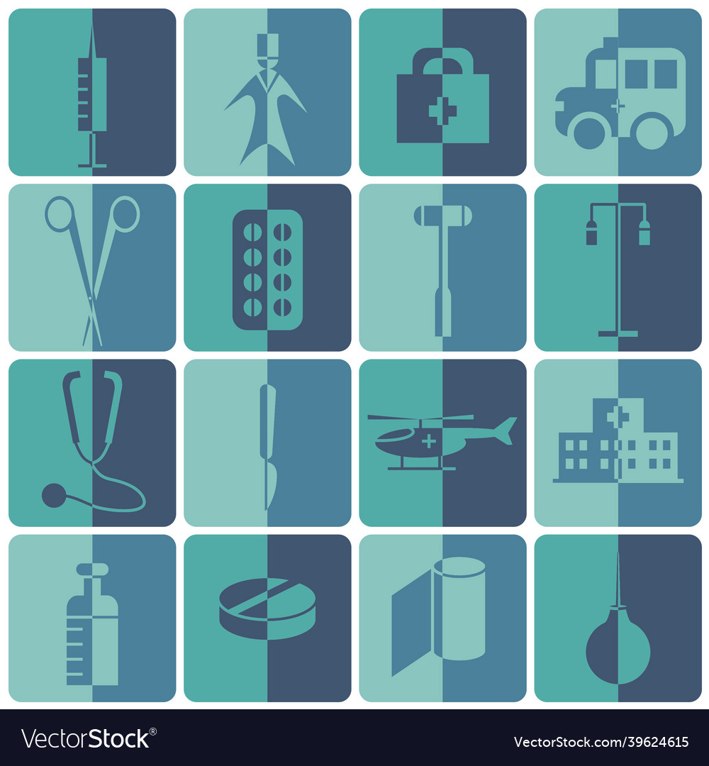 Medicine Icons With Shadows Half Royalty Free Vector Image