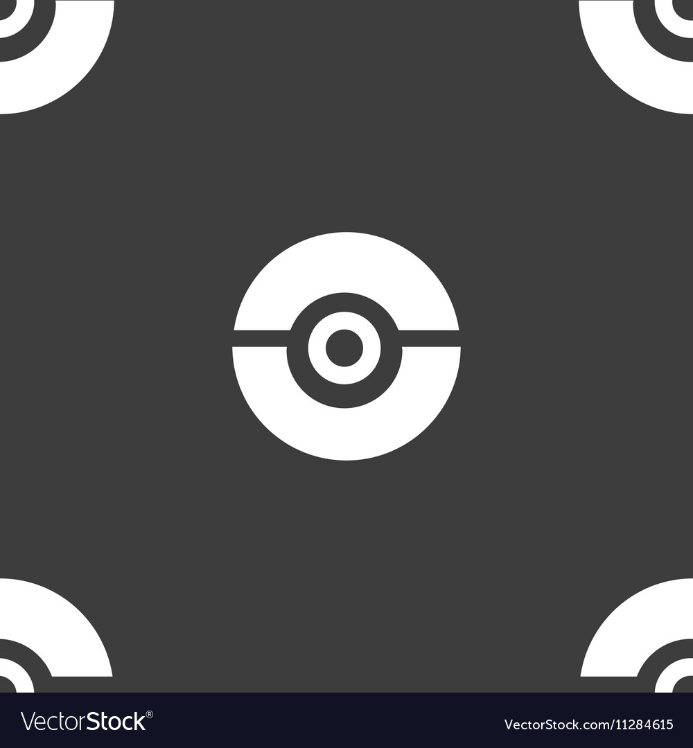 Pokeball icon in gray color Royalty Free Vector Image