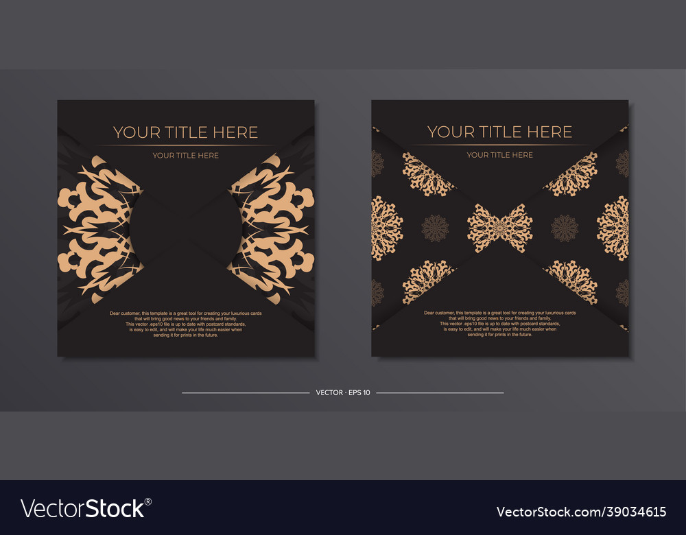 Stylish postcard design in black with vintage