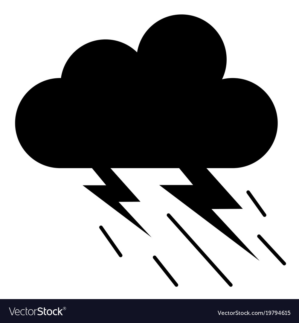 Weather cloud rainy with ray Royalty Free Vector Image