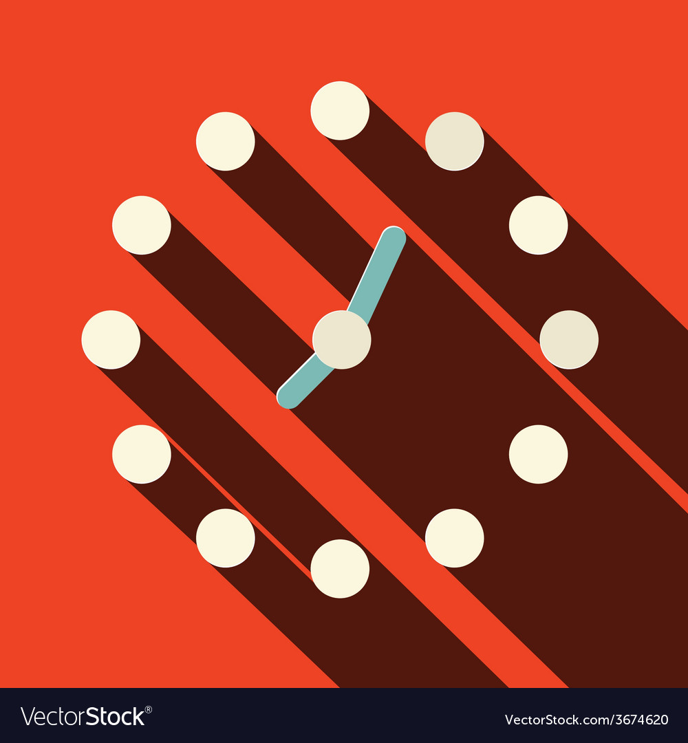 Abstract clock on red background