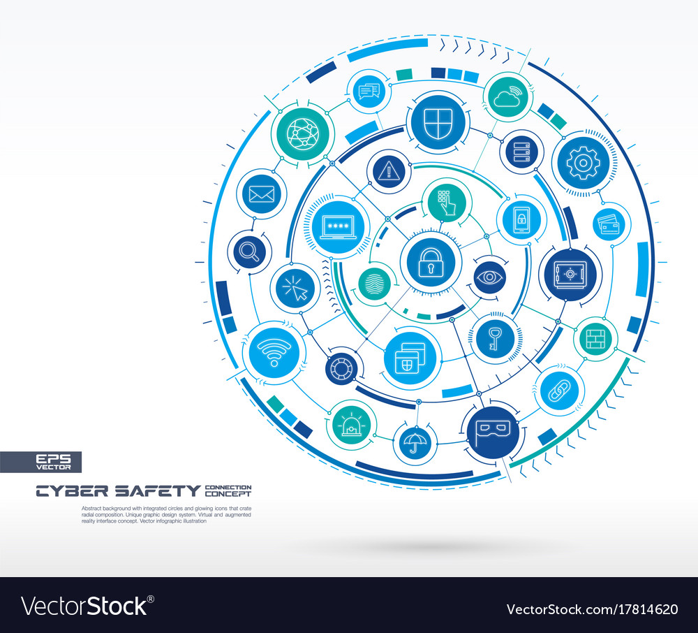 Abstract cyber security background digital Vector Image