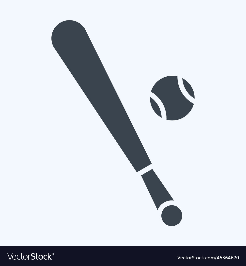 Icon bat related to sports equipment symbol glyph