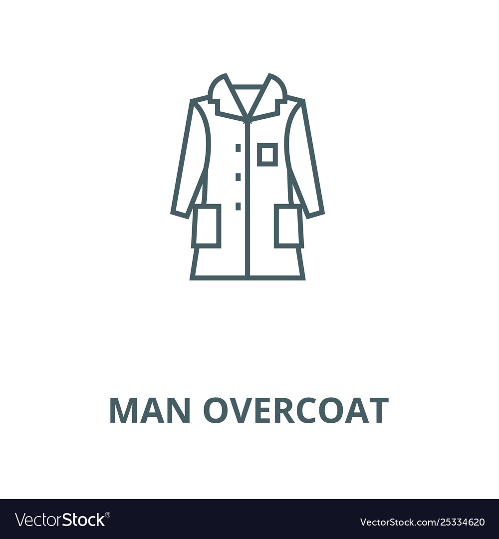 Man Overcoat Line Icon lineares Konzept