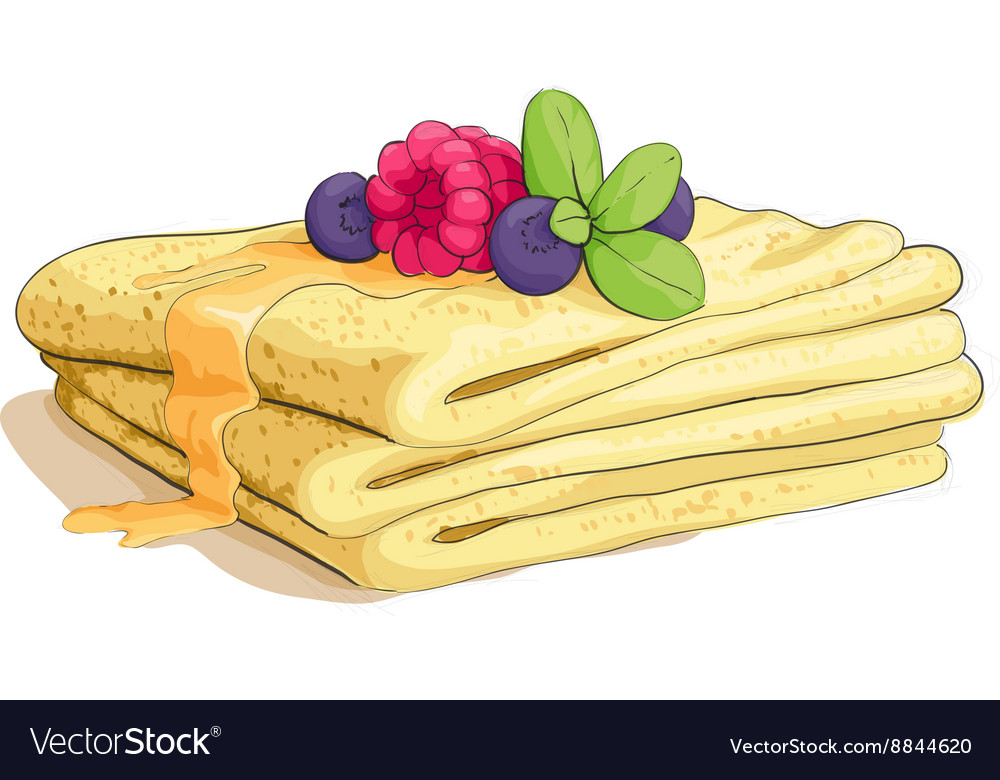 Pancake stack with berries