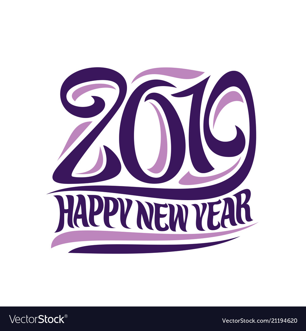 Poster for 2019 new year Royalty Free Vector Image