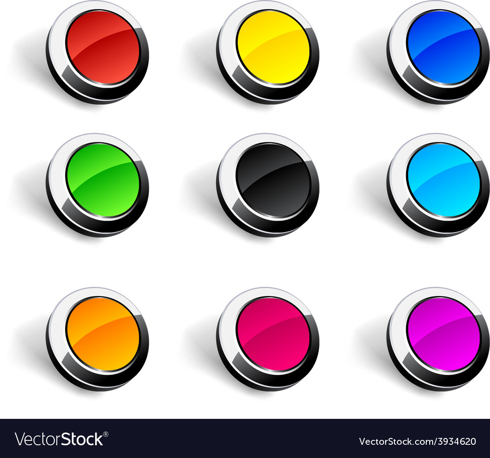 Round 3d buttons Royalty Free Vector Image - VectorStock