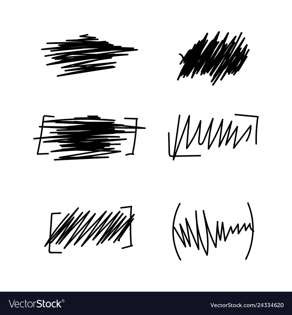 Set of hand drawn wave distortion