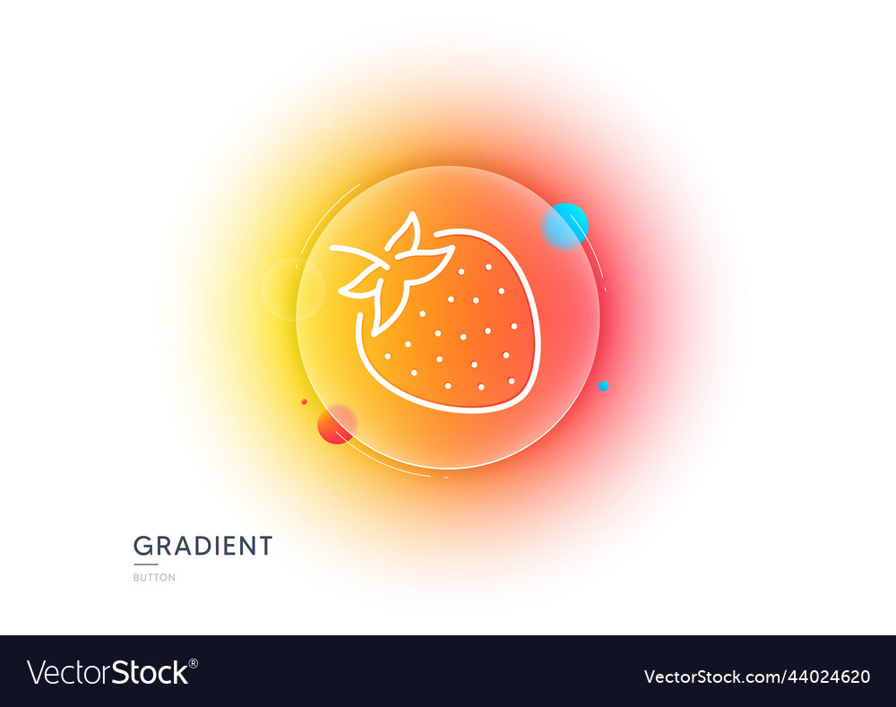 Strawberry line icon fruit food sign gradient