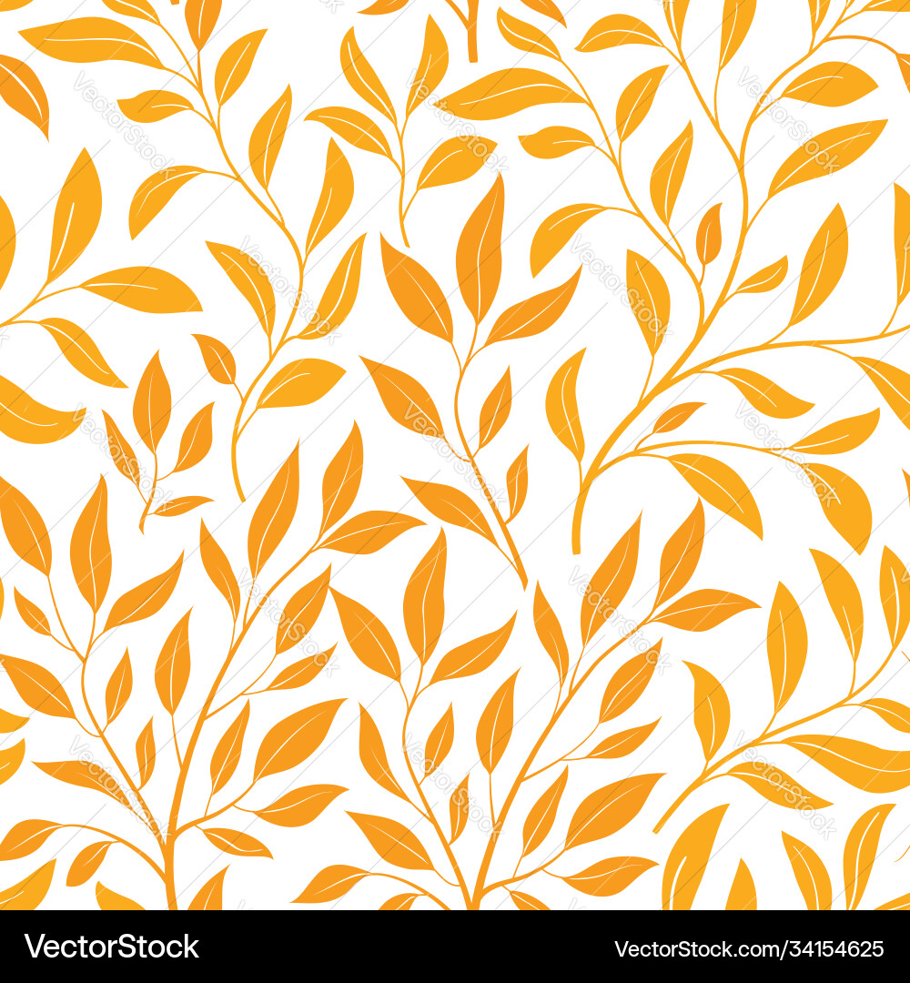 Autumn leaves seamless pattern leaf icon set Vector Image