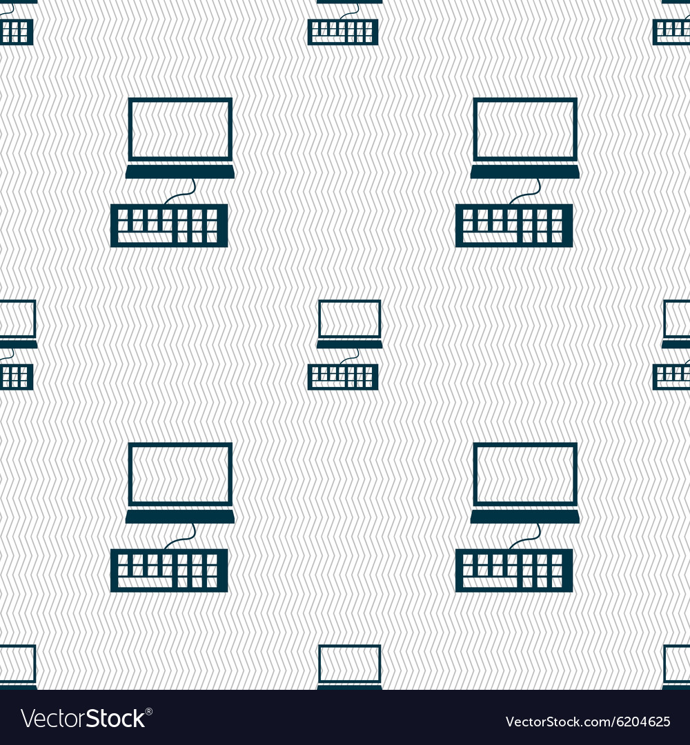 Computer monitor and keyboard icon seamless Vector Image