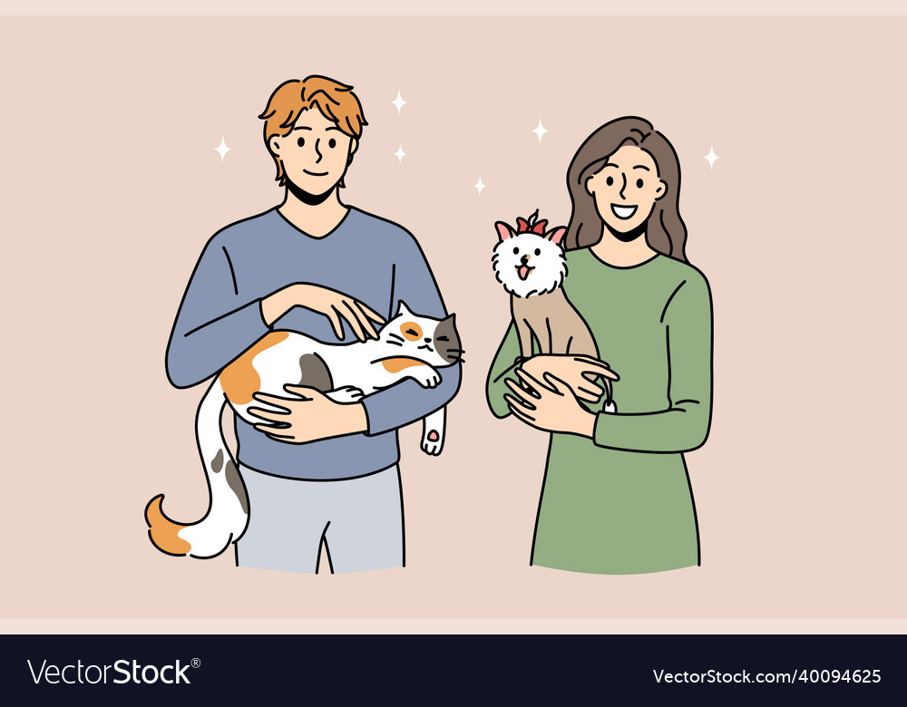 Enjoying animals and pets concept