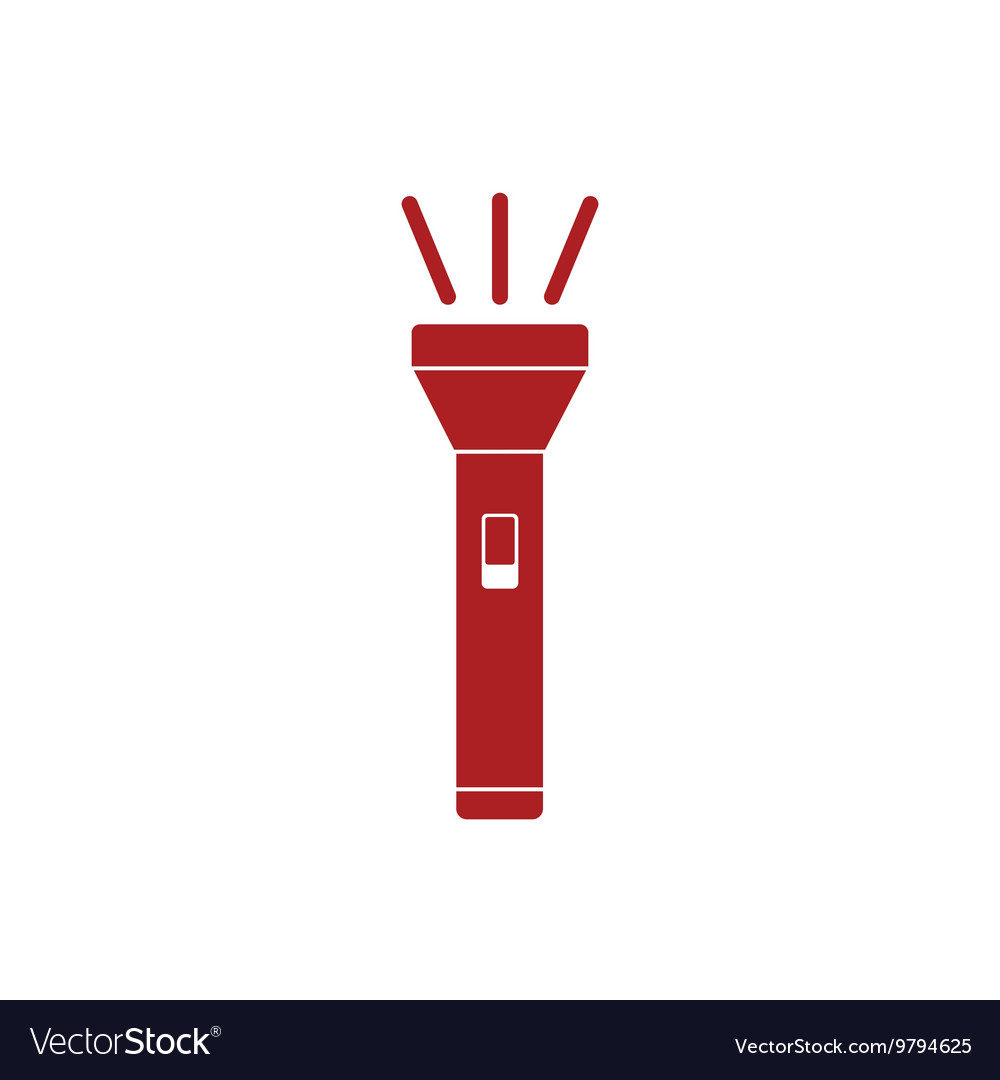 Flashlight icon portable torch isolated