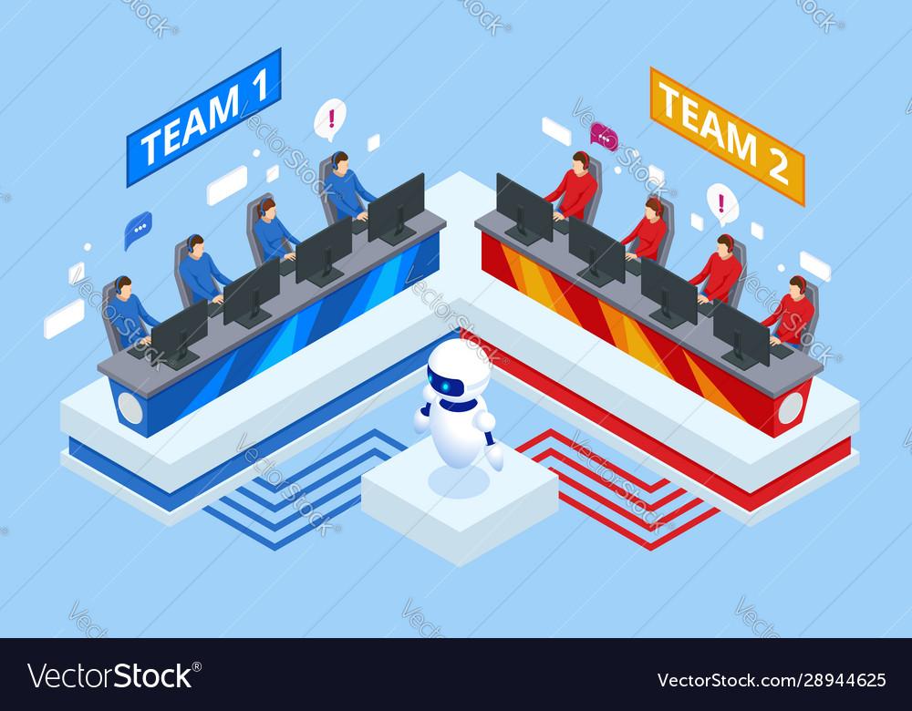 Isometric cybersports competition cybersport Vector Image