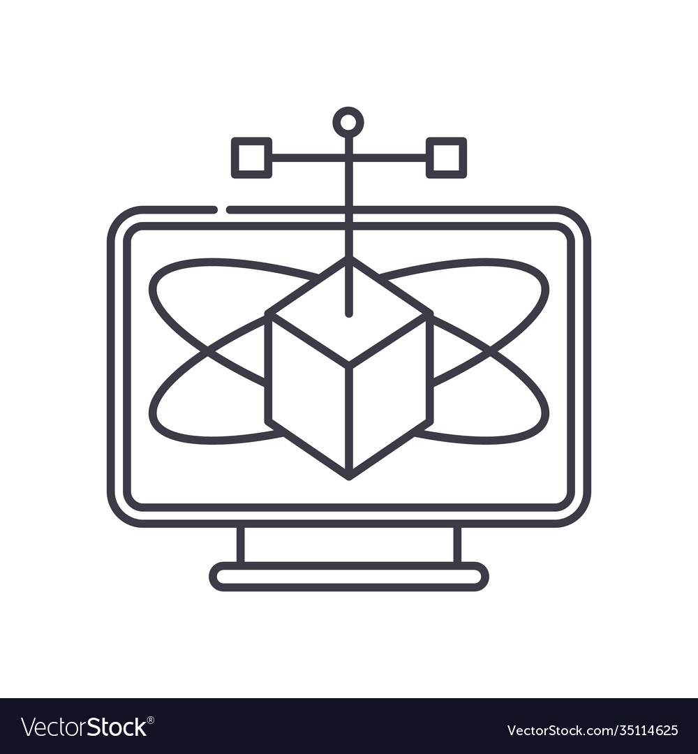 Modeling icon linear isolated thin Royalty Free Vector Image