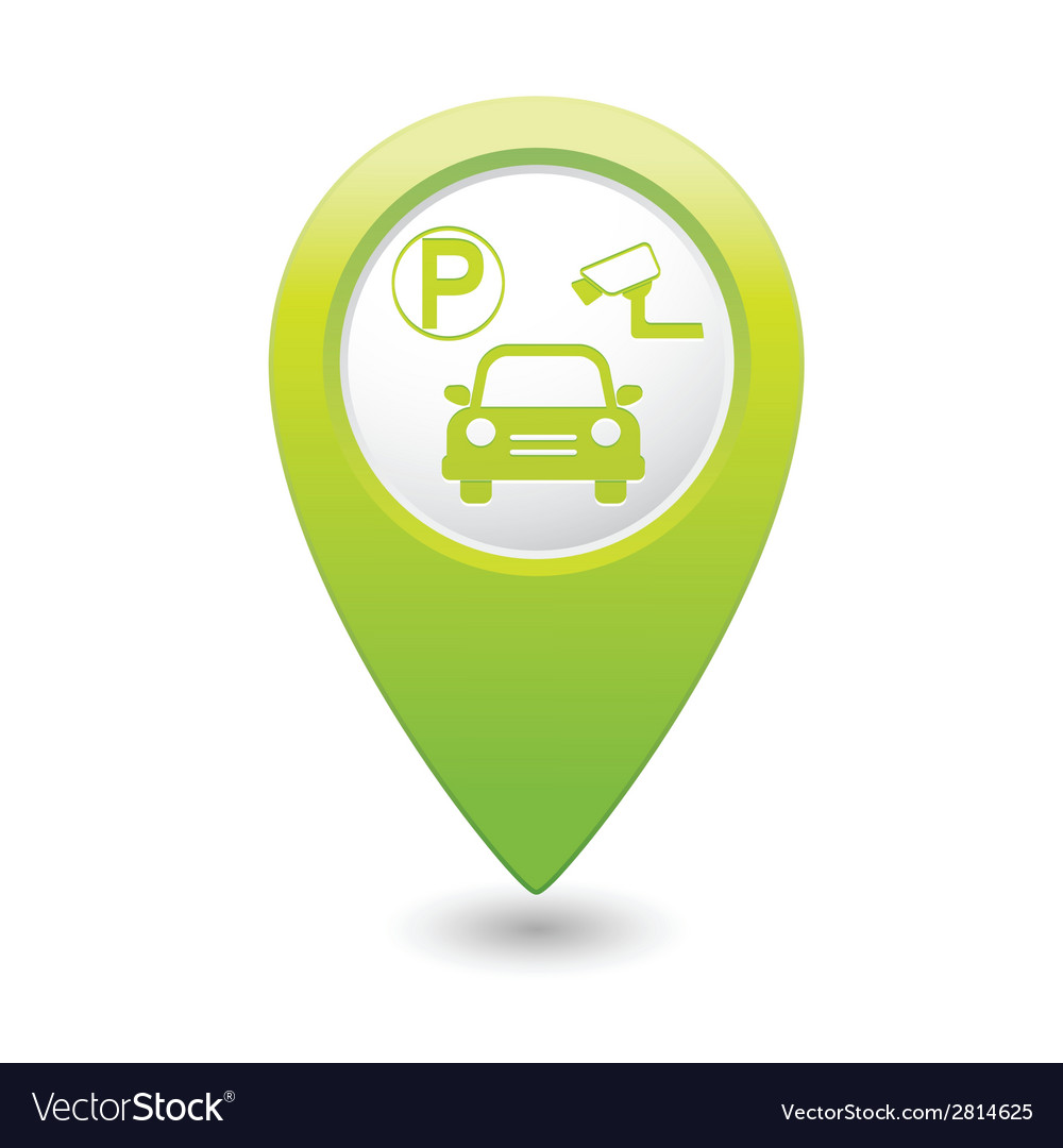 Parking place green map pointer