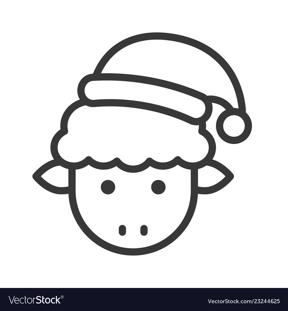 Schaf tragen Santa Hut xmas Charakter-Ikone