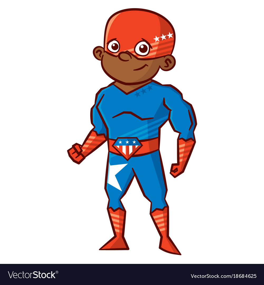 Superhero boy cartoon character Royalty Free Vector Image