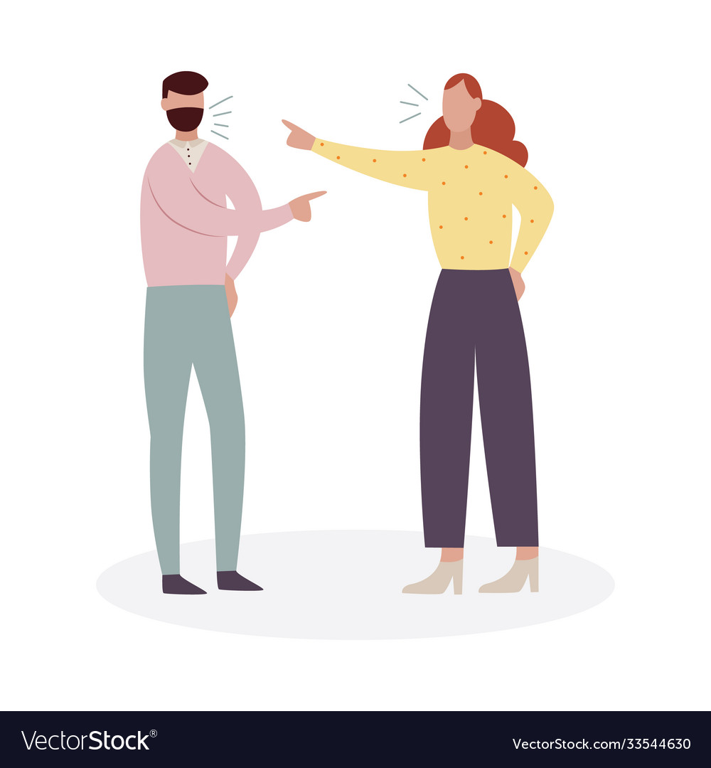 couple arguing cartoon