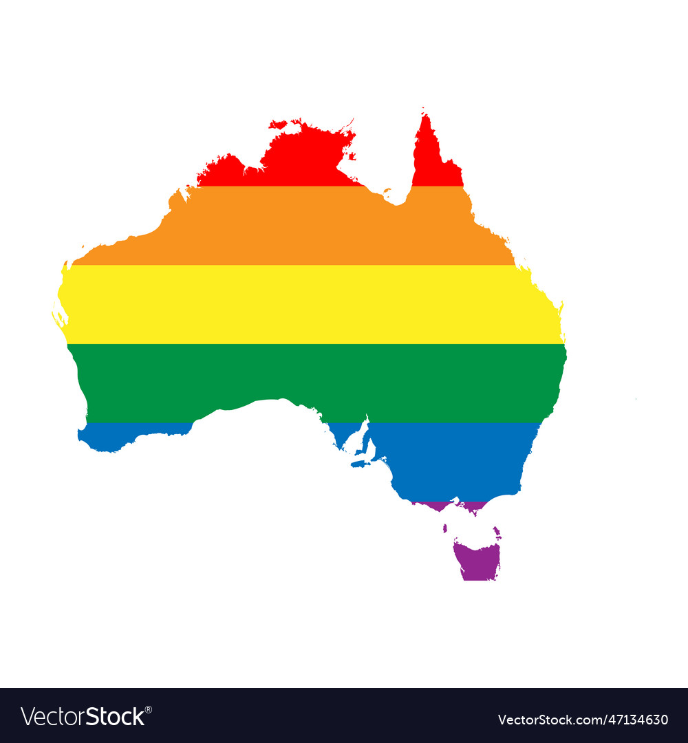 Australia rainbow map Royalty Free Vector Image