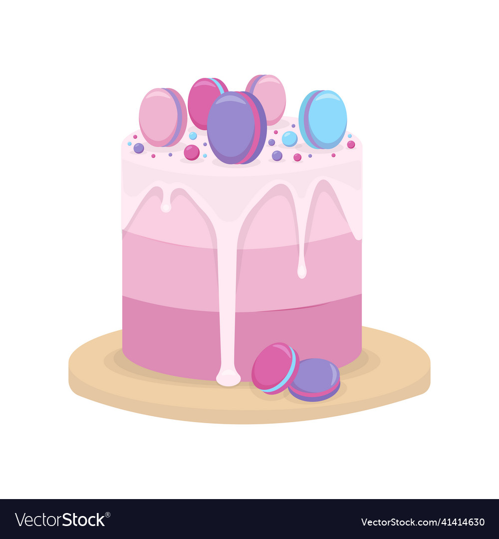 Creative colorful children cake Royalty Free Vector Image