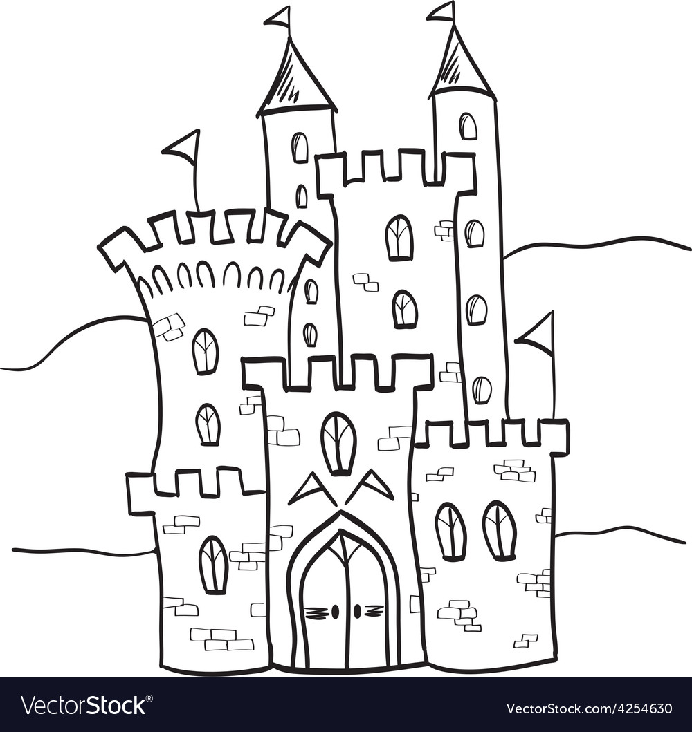 Fairytale castle kingdom cartoon style