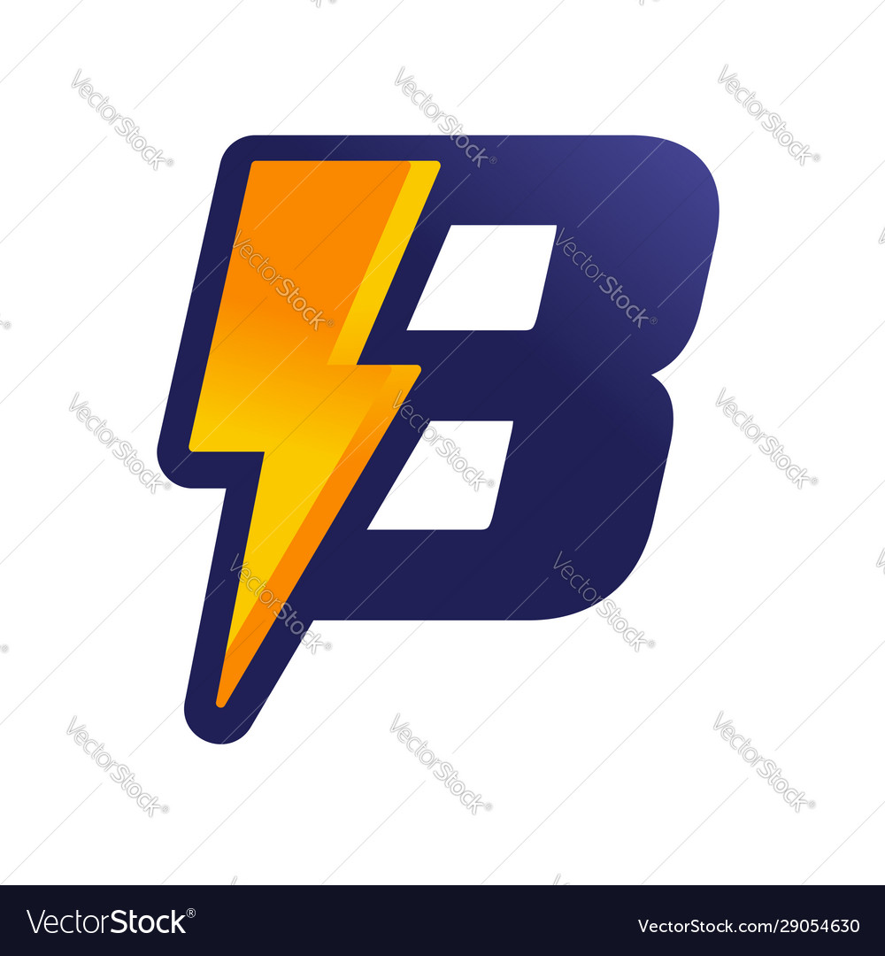 Initial Lighting B Logo Royalty Free Vector Image