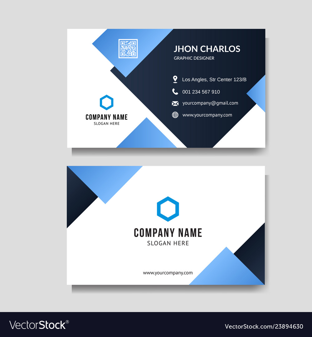 Modern blue business card background Royalty Free Vector