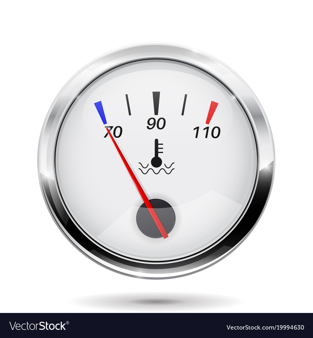 Temperature gauge round with chrome frame