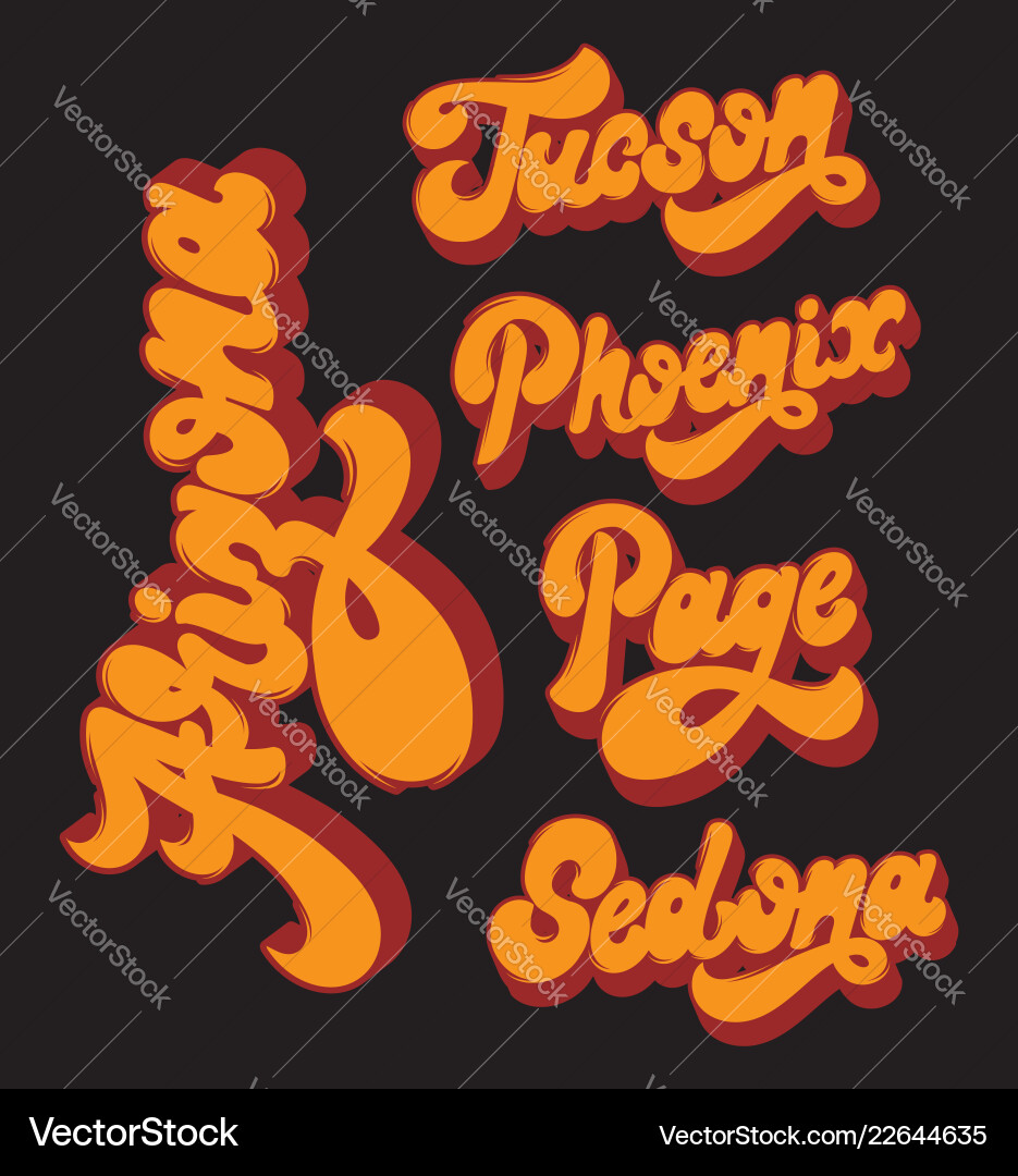 Arizona Handwritten Creative Lettering Made In Vector Image