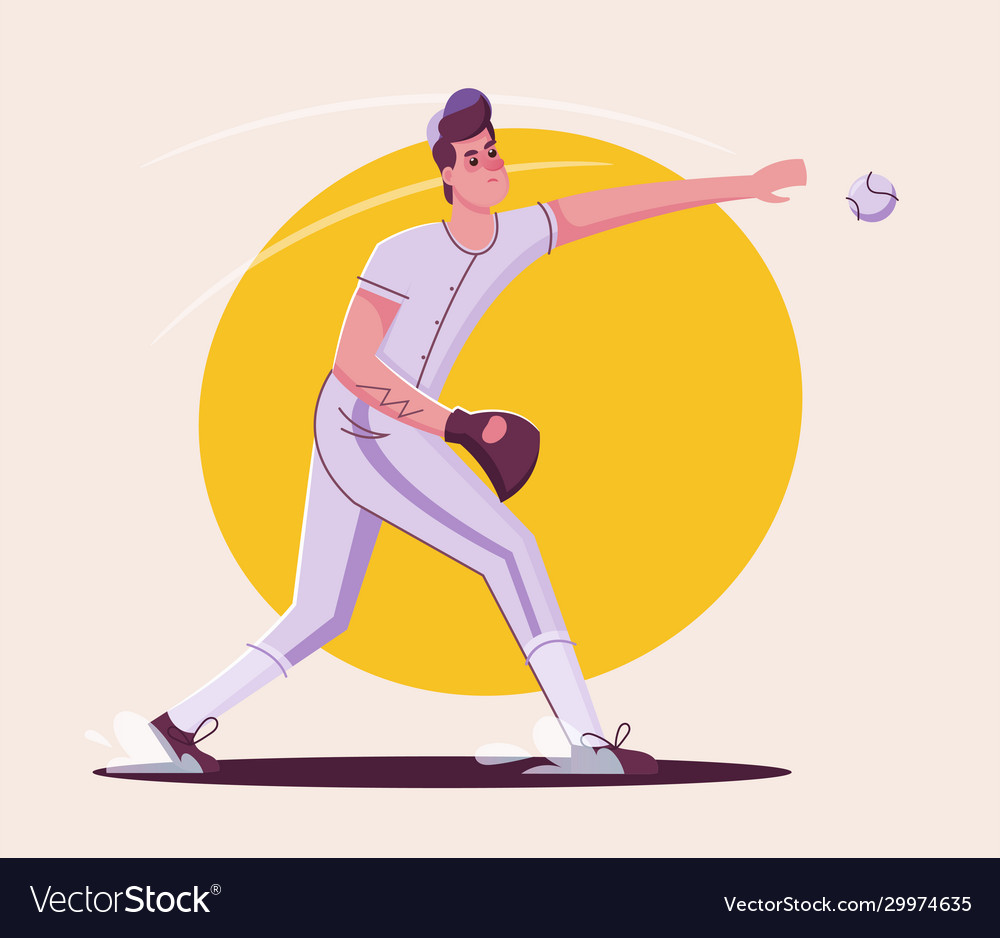 Baseball player is training character design Vector Image