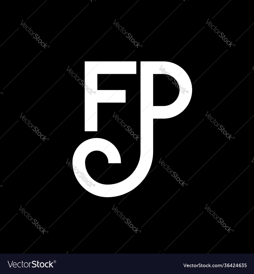 Fp letter logo design on black background