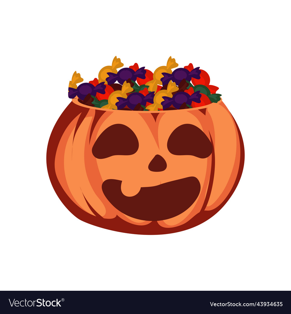 Happy pumpkin with candies