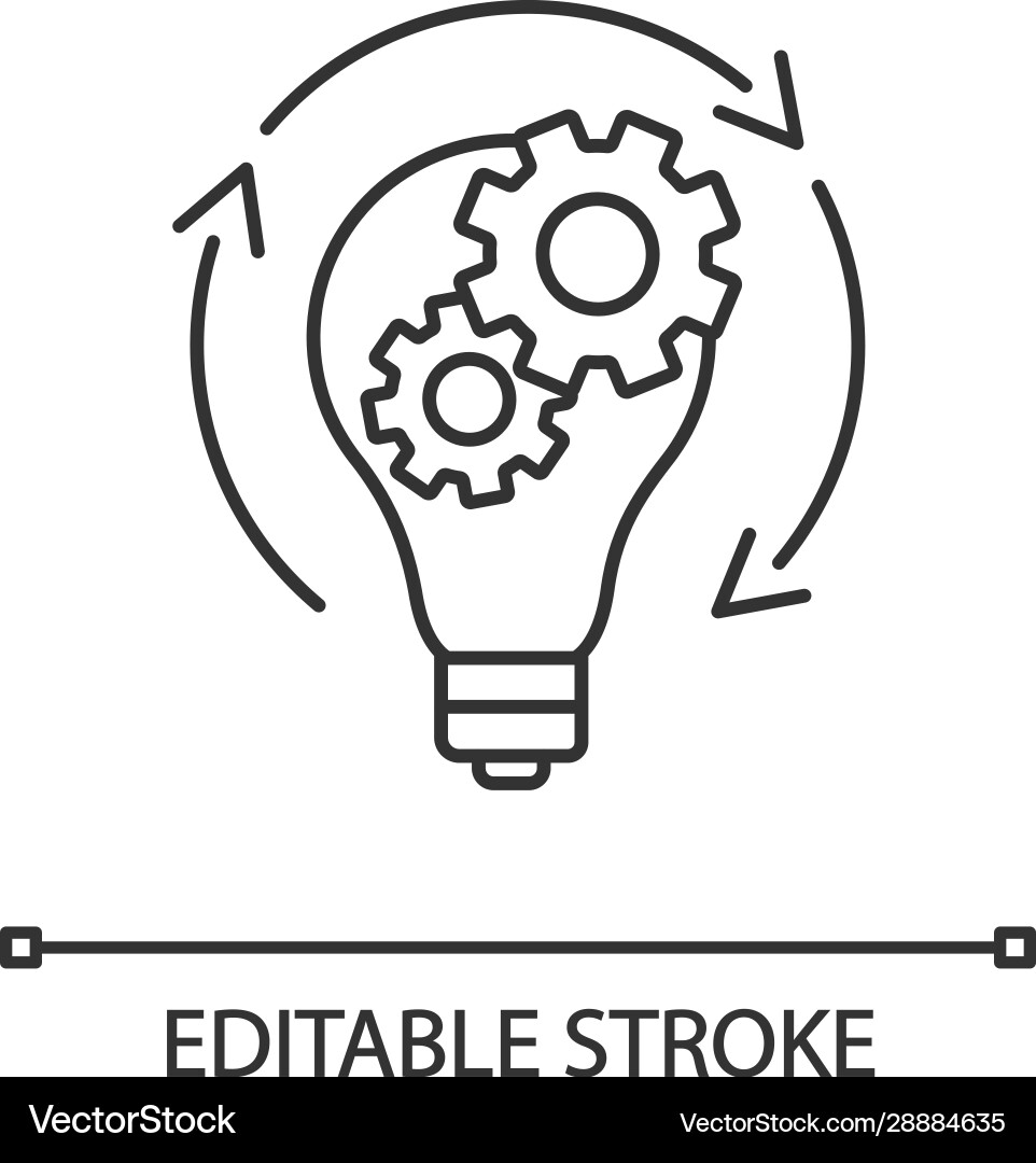 Idea generation linear icon Royalty Free Vector Image