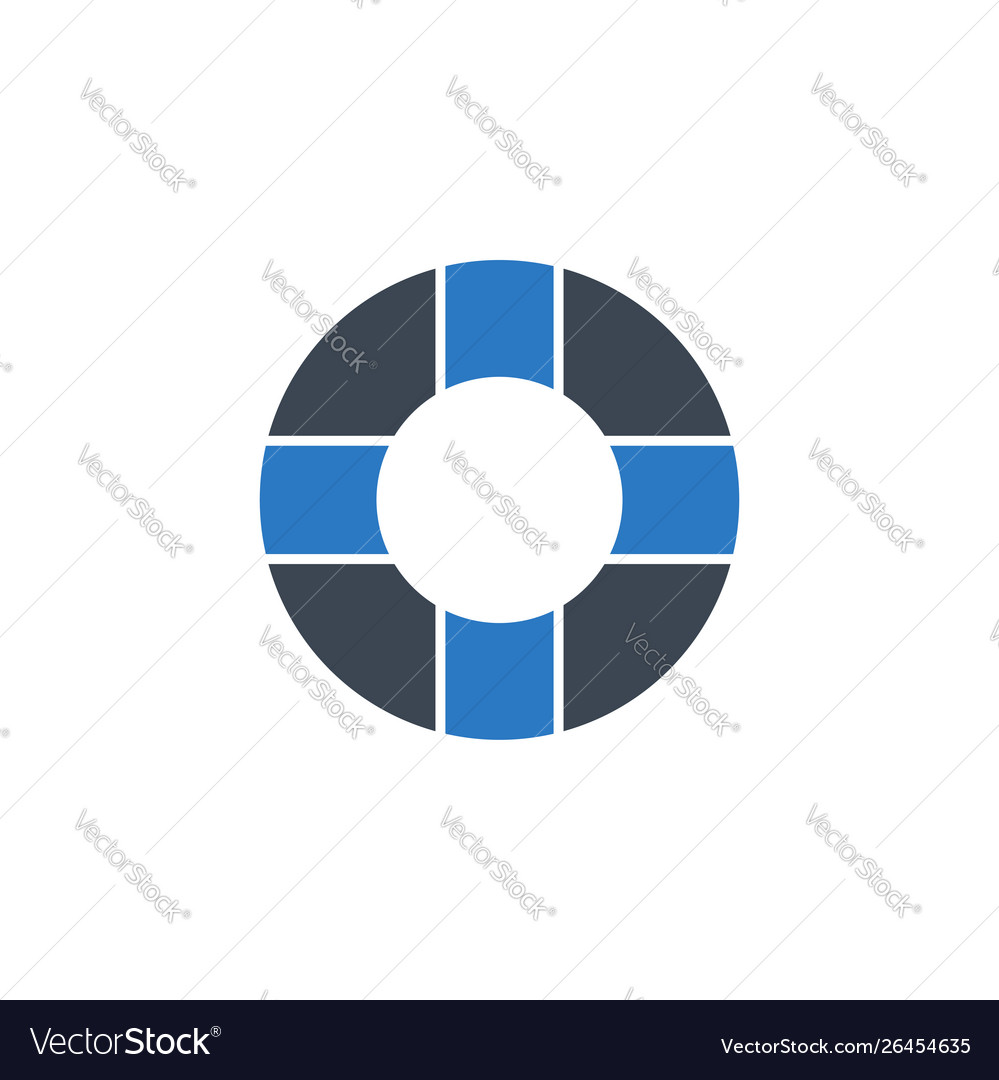 Lifebuoy related glyph icon vector image Lifebuoy related glyph icon