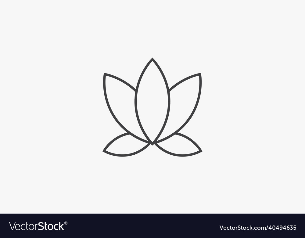 Line icon lotus flower islated on white background